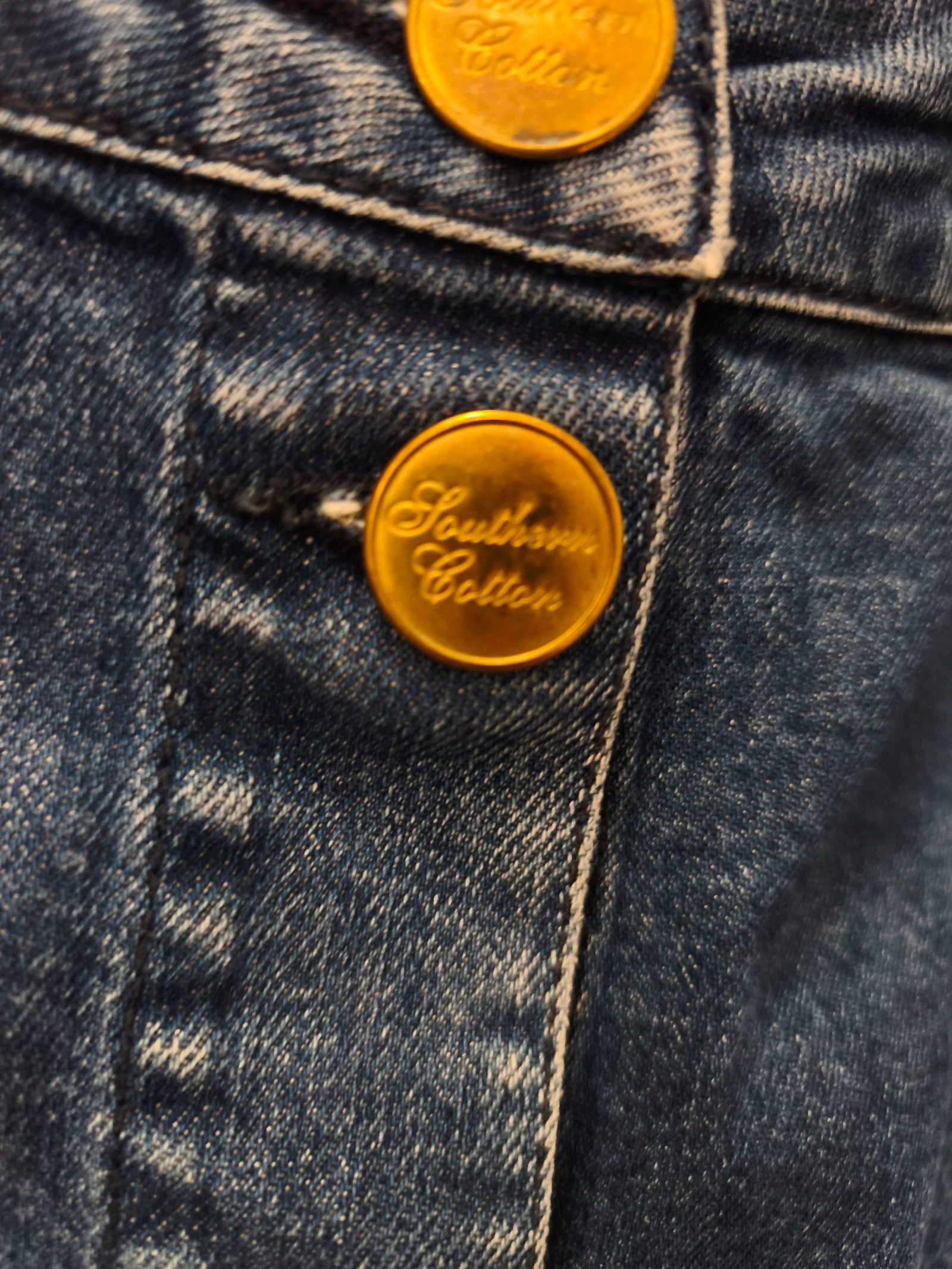 Minissaia Jeans Algodão Botões Tamanho 44 Southern Cotton – photo 7